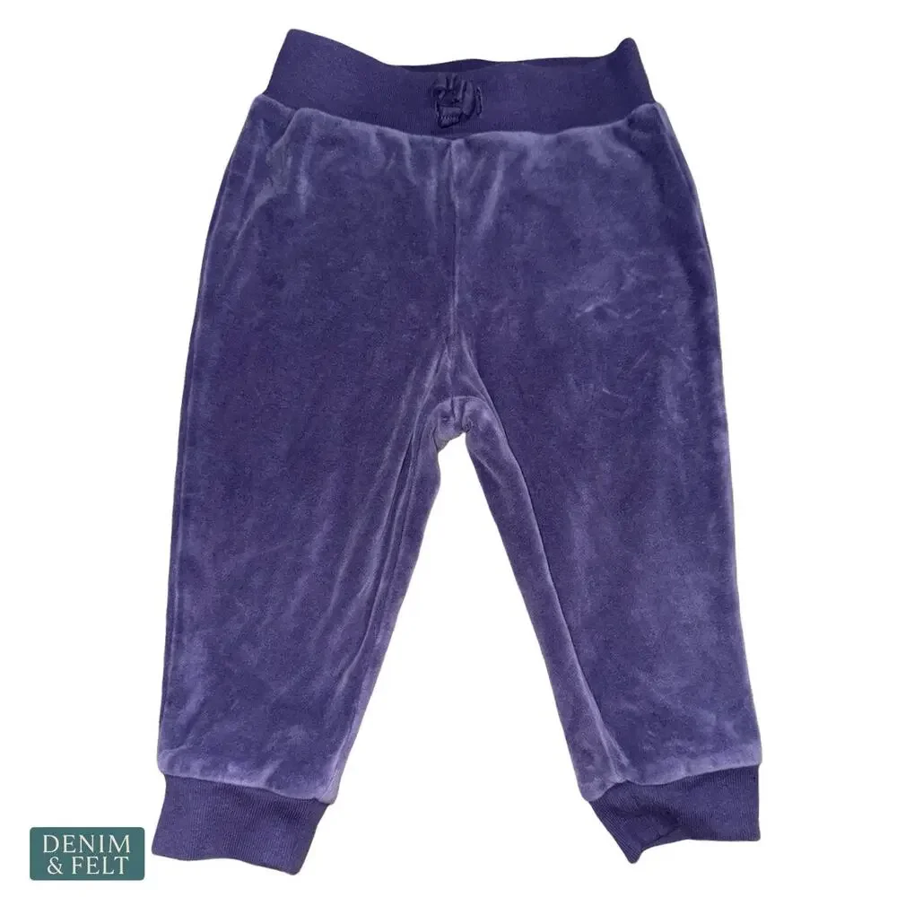 Polo Ralph Lauren‎ Baby Velour Peplum Hoodie Jogger Set Purple Pony Logo 12M